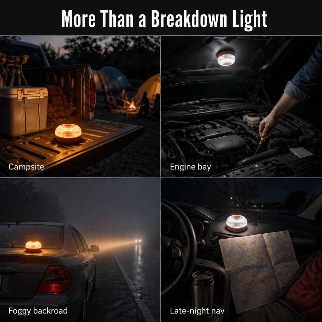 LuciPulse™ — Mount on Your Roof & Illuminate the Roadside Instantly