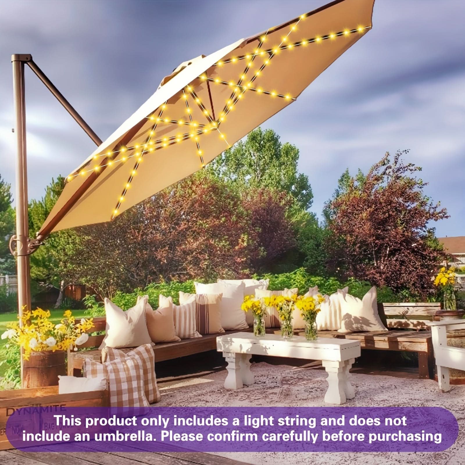 Remote-Controlled Cordless Light for Patio Umbrellas