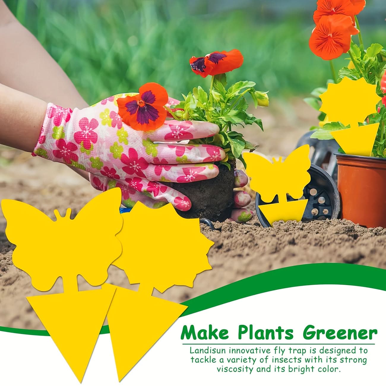 Yellow Plant Traps for Flying Insects and Fungus Gnats