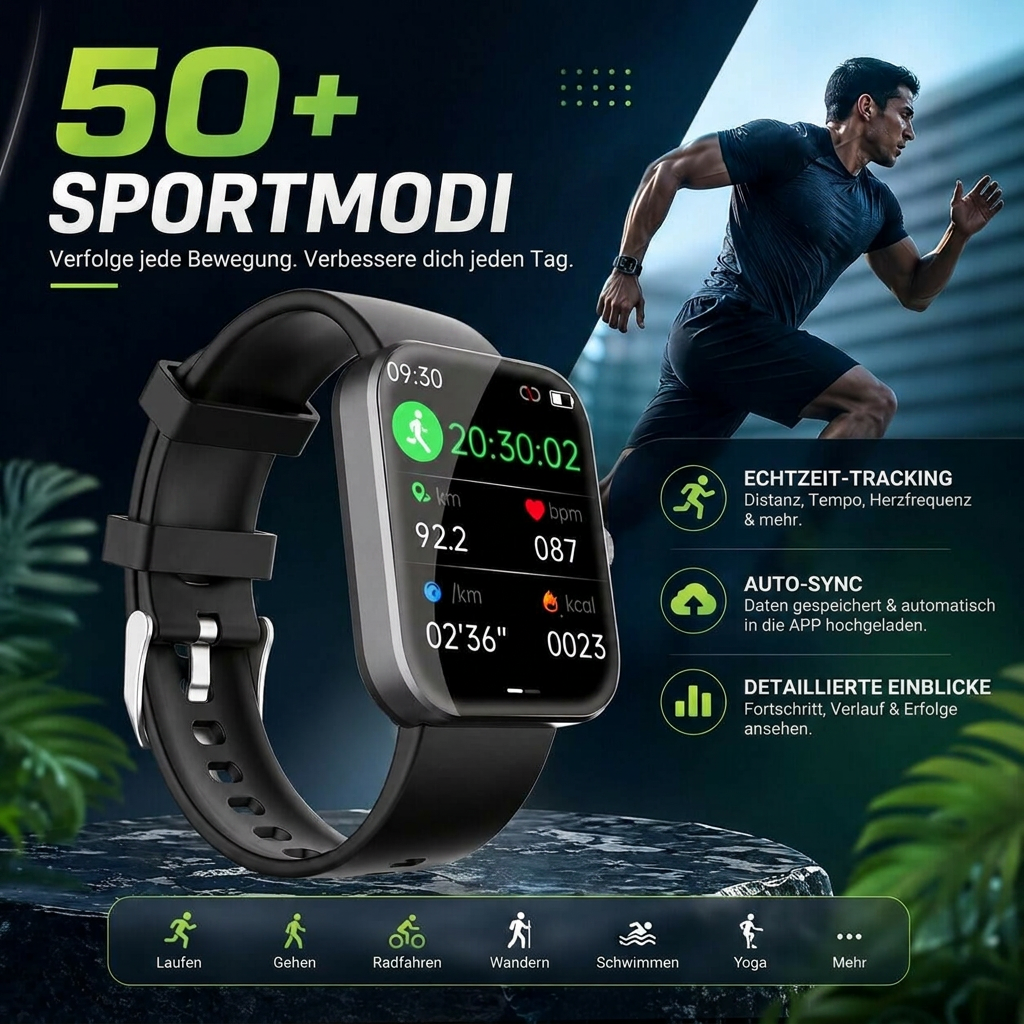 All-Day Activity Smartwatch with Touch Display