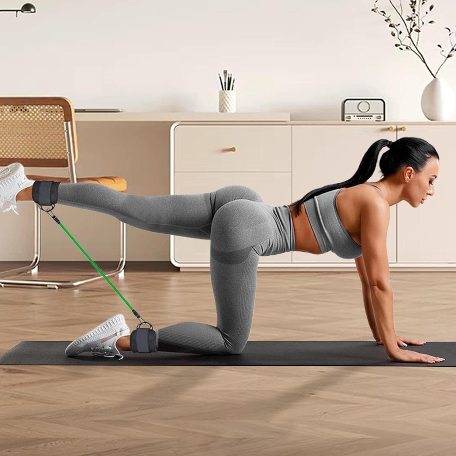 Ankle Strap Resistance Bands for Home Leg Workouts