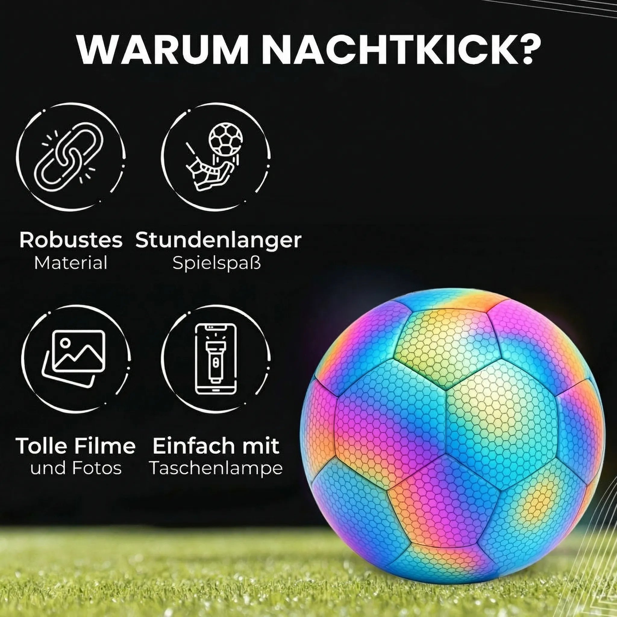 Illuminated Soccer Ball for Day and Night Play