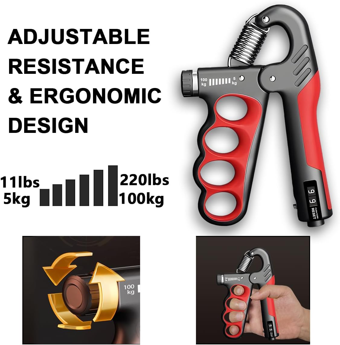 PowerGrip Pro | Adjustable Hand Strengthener Up to 100 kg