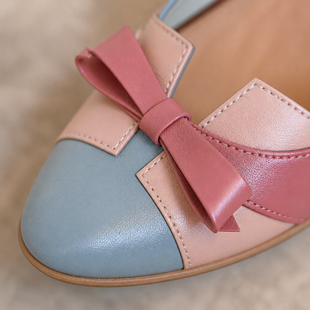 SolaceStride™ – Vintage Two-Tone Bow Heels with Adjustable Ankle Strap