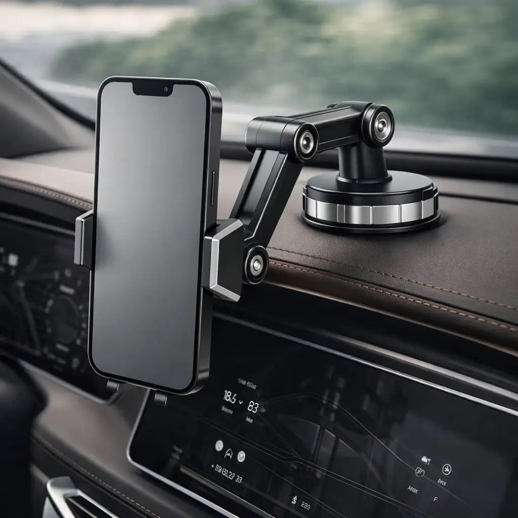 Smart Auto Phone Mount with Suction Cup & 360° Rotation