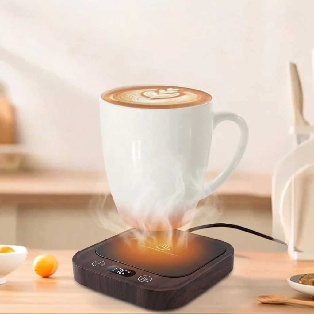 Ceramic Mug Warmer Set with Customizable Heat Control