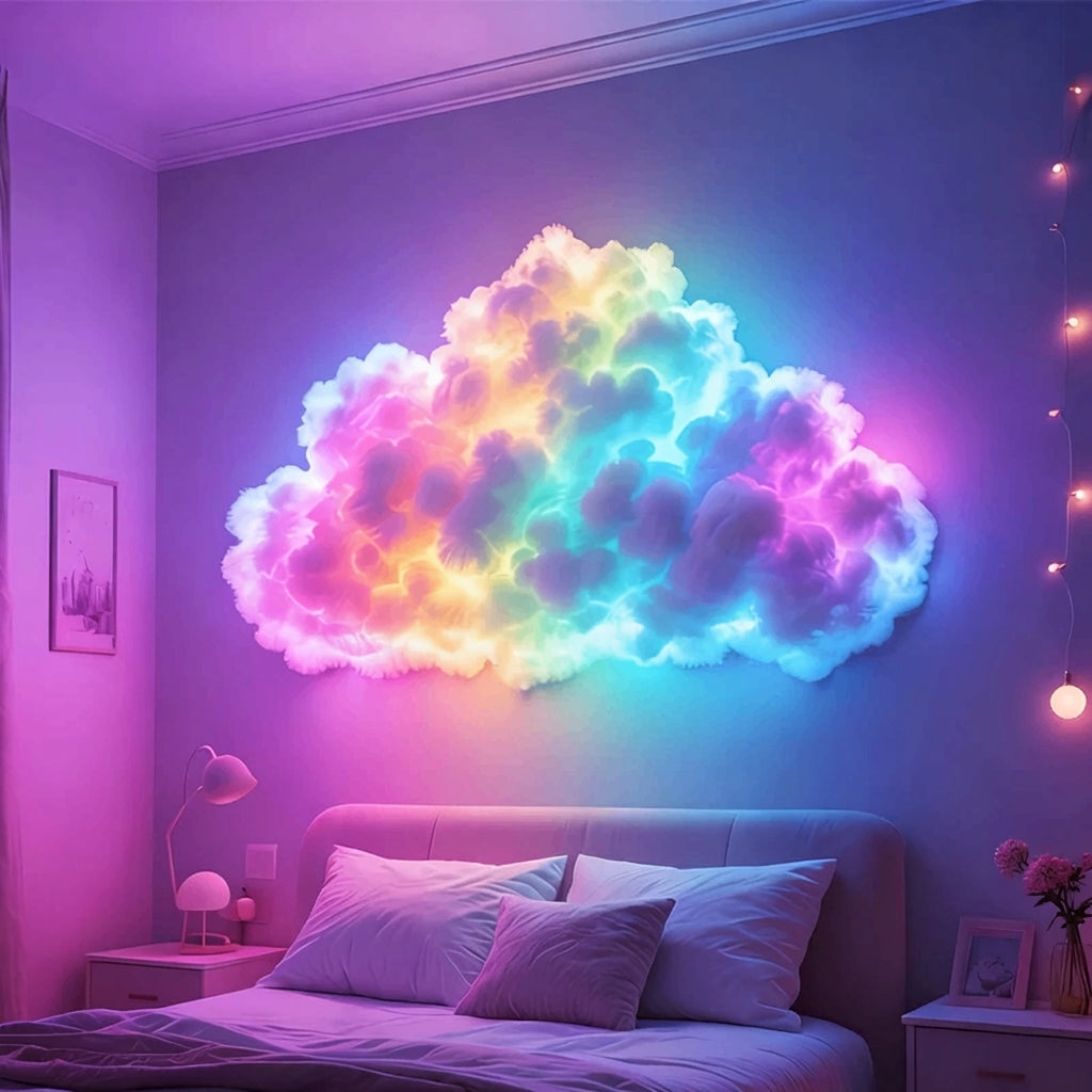Personalized LED Cloud Illuminations – Colorful Thundercloud Decor