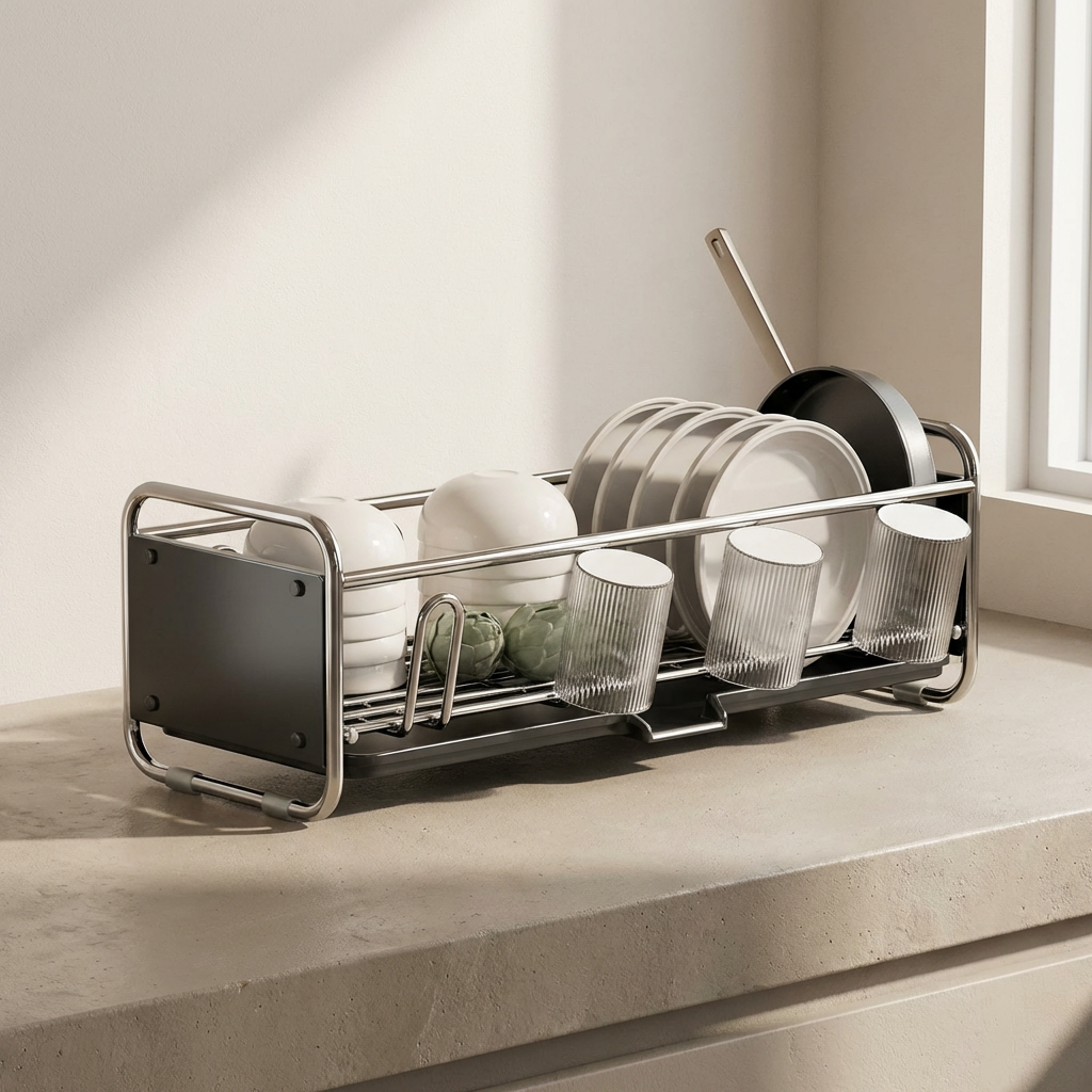 Compact Dish Drying Rack – Efficient Kitchen Organizer