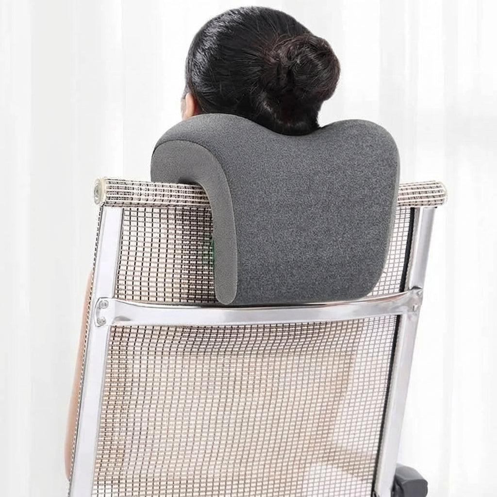 ErgoComfort Memory Foam Neck Support Pillow with Antibacterial Cover