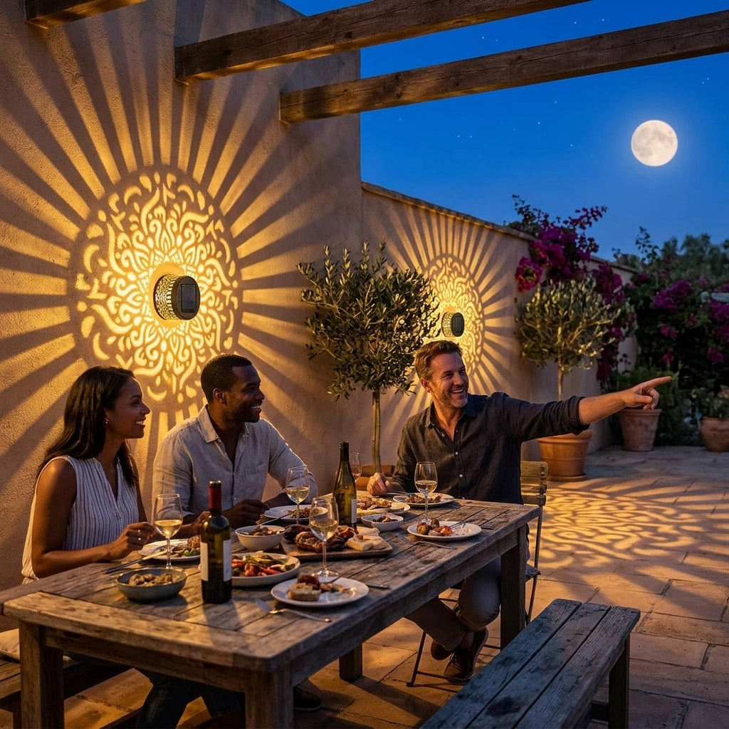 Mandala Shadow Play Solar Wall Light