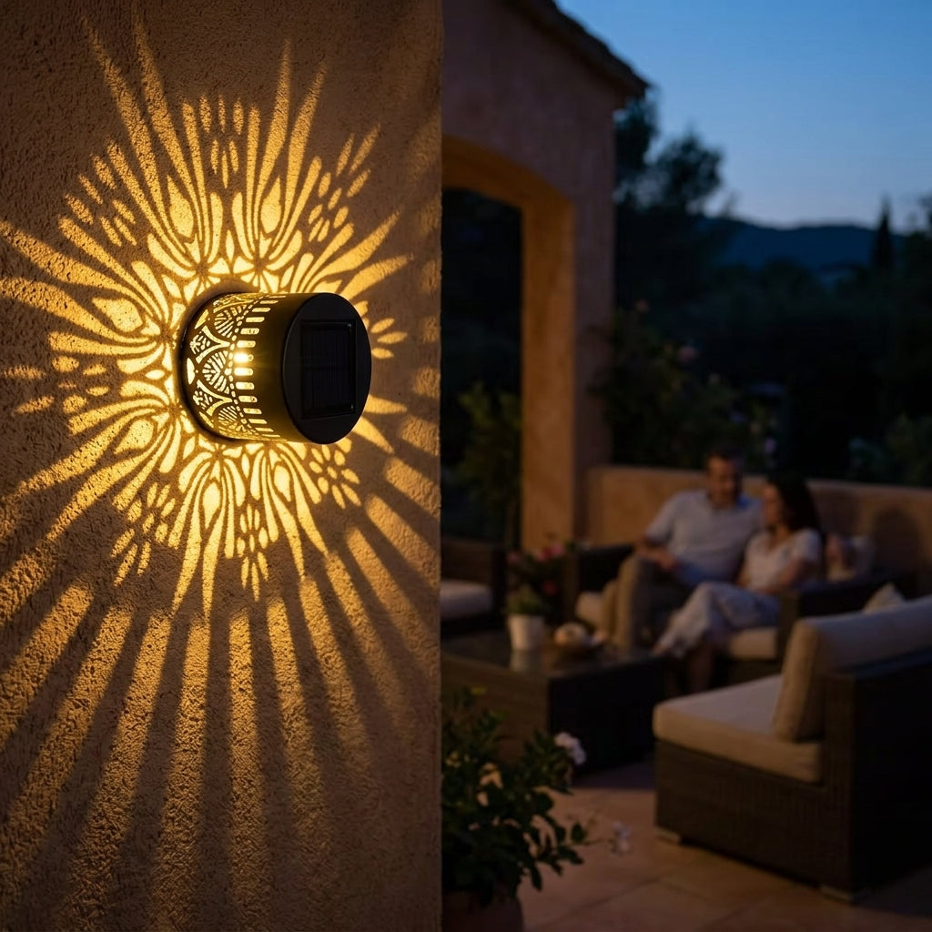 Mandala Shadow Play Solar Wall Light