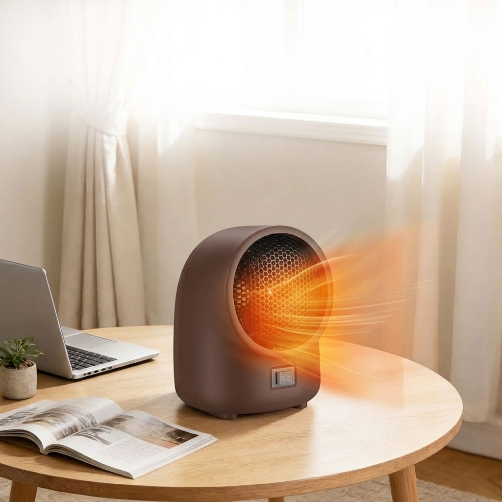 Compact Electric Heater Fan, 350-400W, Energy Efficient Design