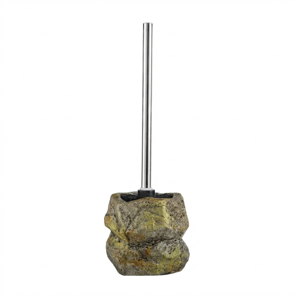 Elegant Toilet Cleaning Set with Ceramic Stand and Removable Brush