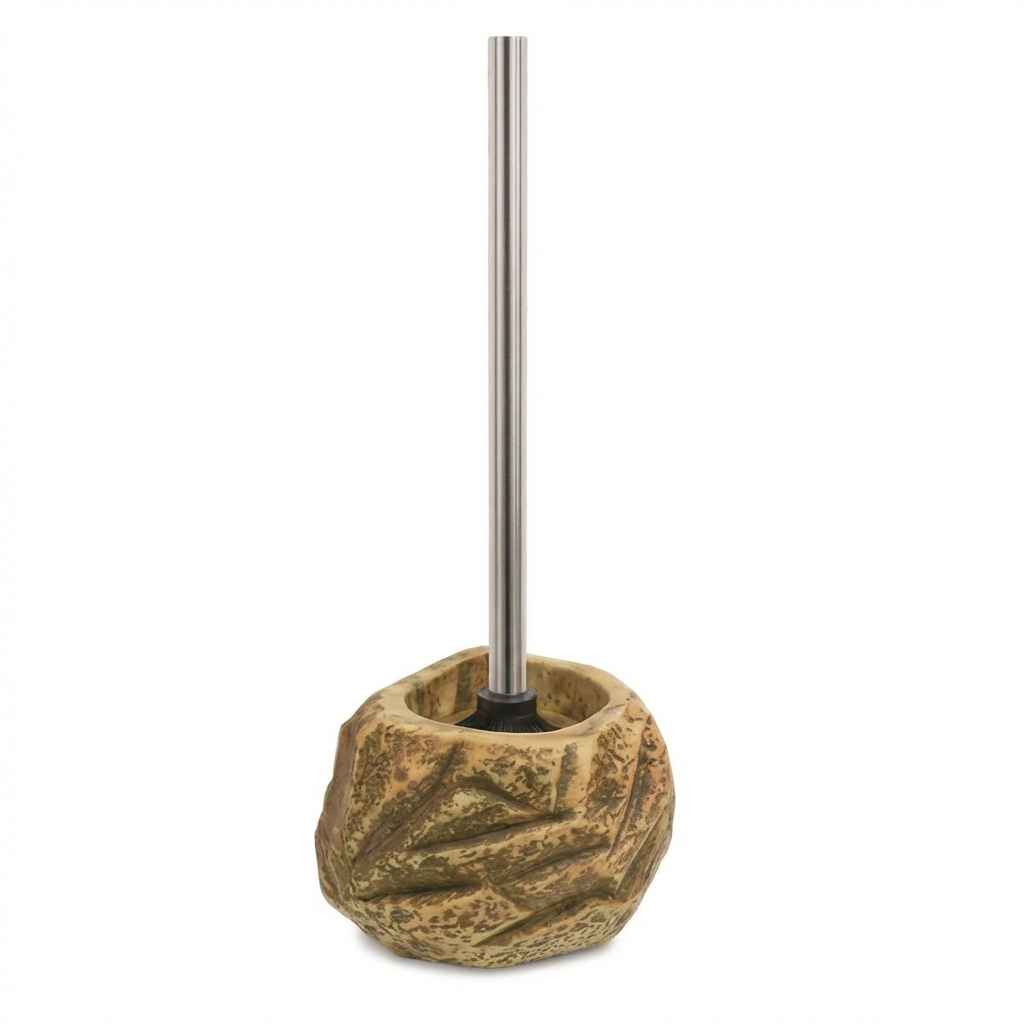 Elegant Toilet Cleaning Set with Ceramic Stand and Removable Brush