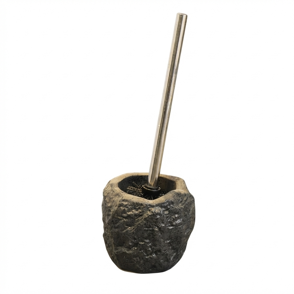 Elegant Toilet Cleaning Set with Ceramic Stand and Removable Brush