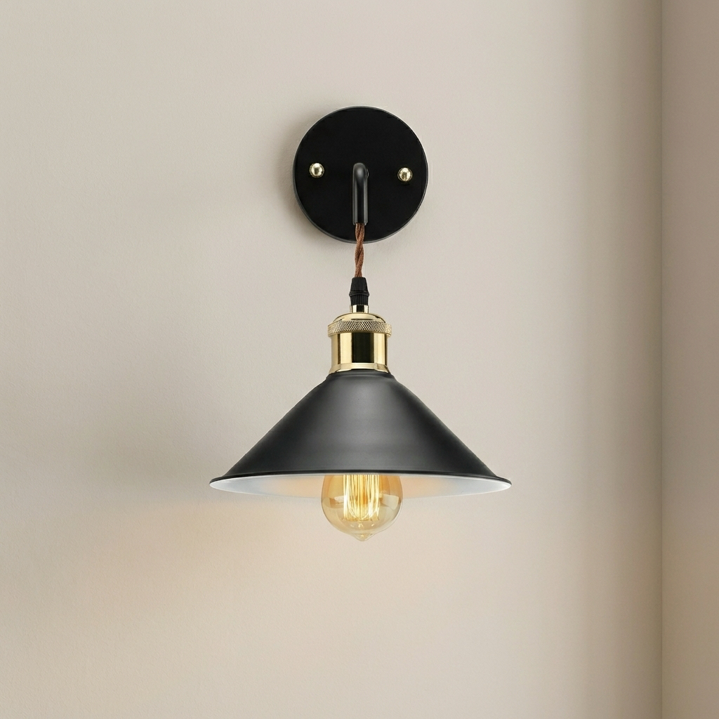 Elegant Metal Wall Light with Oil-Rubbed Finish