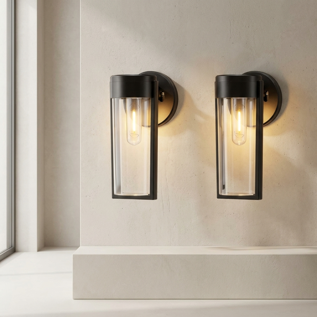Outdoor Solar Wall Light with Dusk Sensor – Warm White Glow