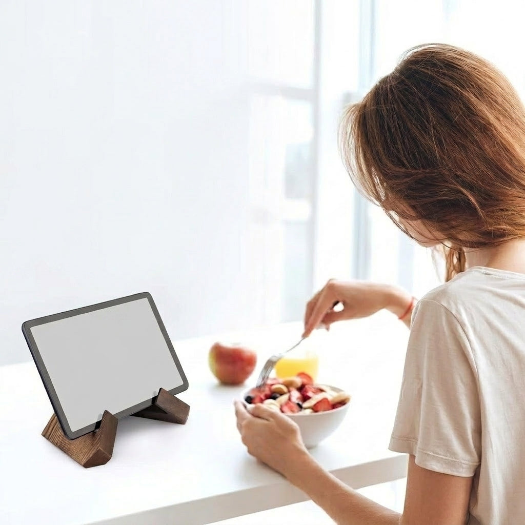 Versatile Wooden Recipe Holder for Hands-Free Cooking