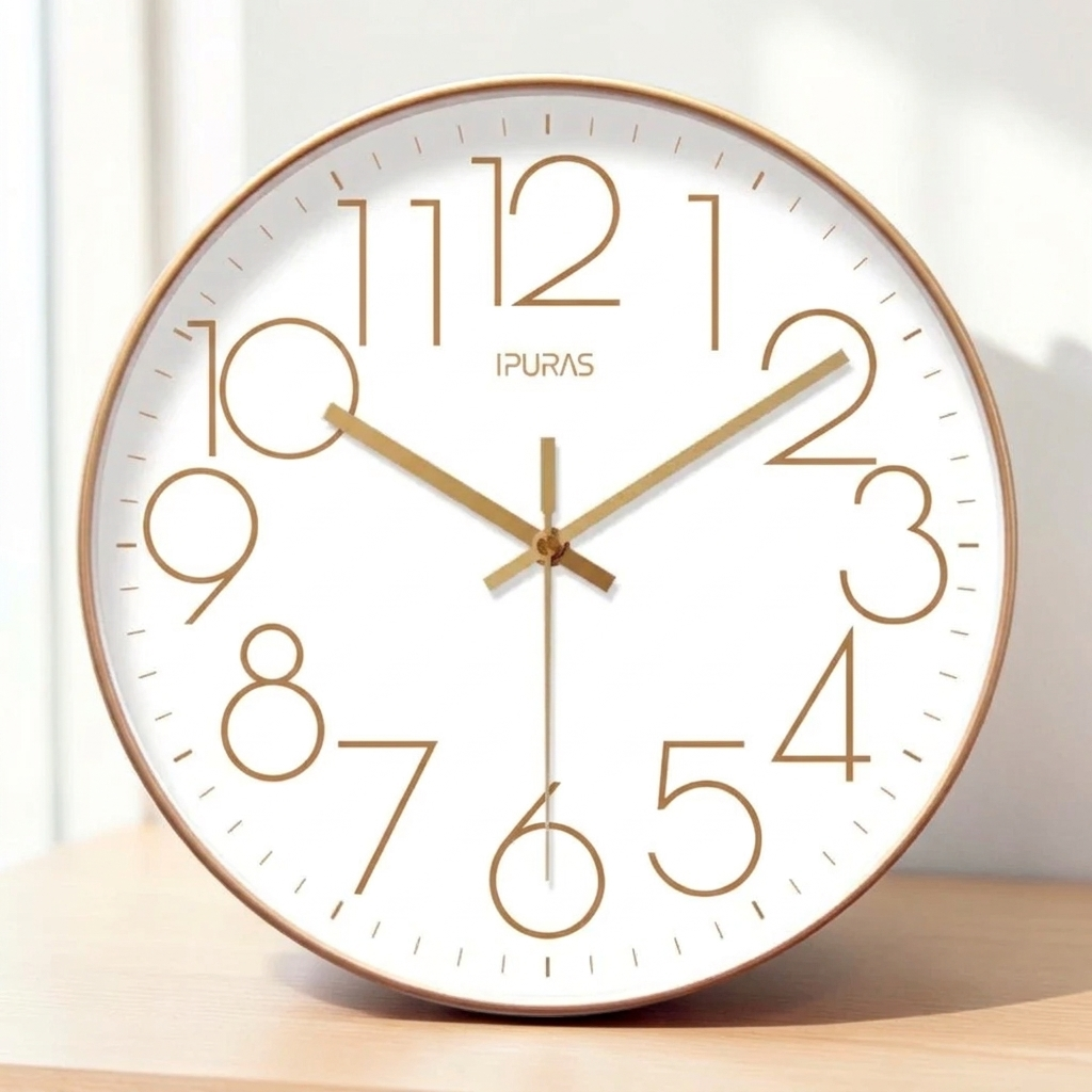 Elegant Silent Wall Clock with Minimalist Design