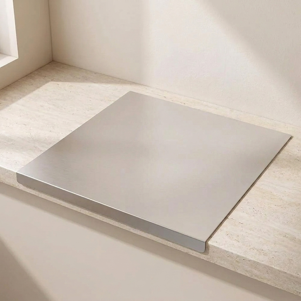 Durable Stainless Steel Prep Board with Protective Edge