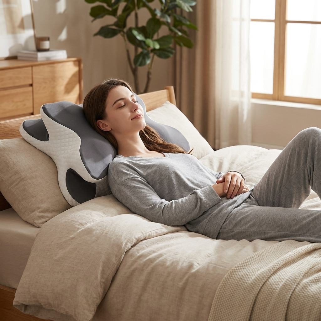 Adjustable Contoured Memory Foam Pillow with Washable Cover