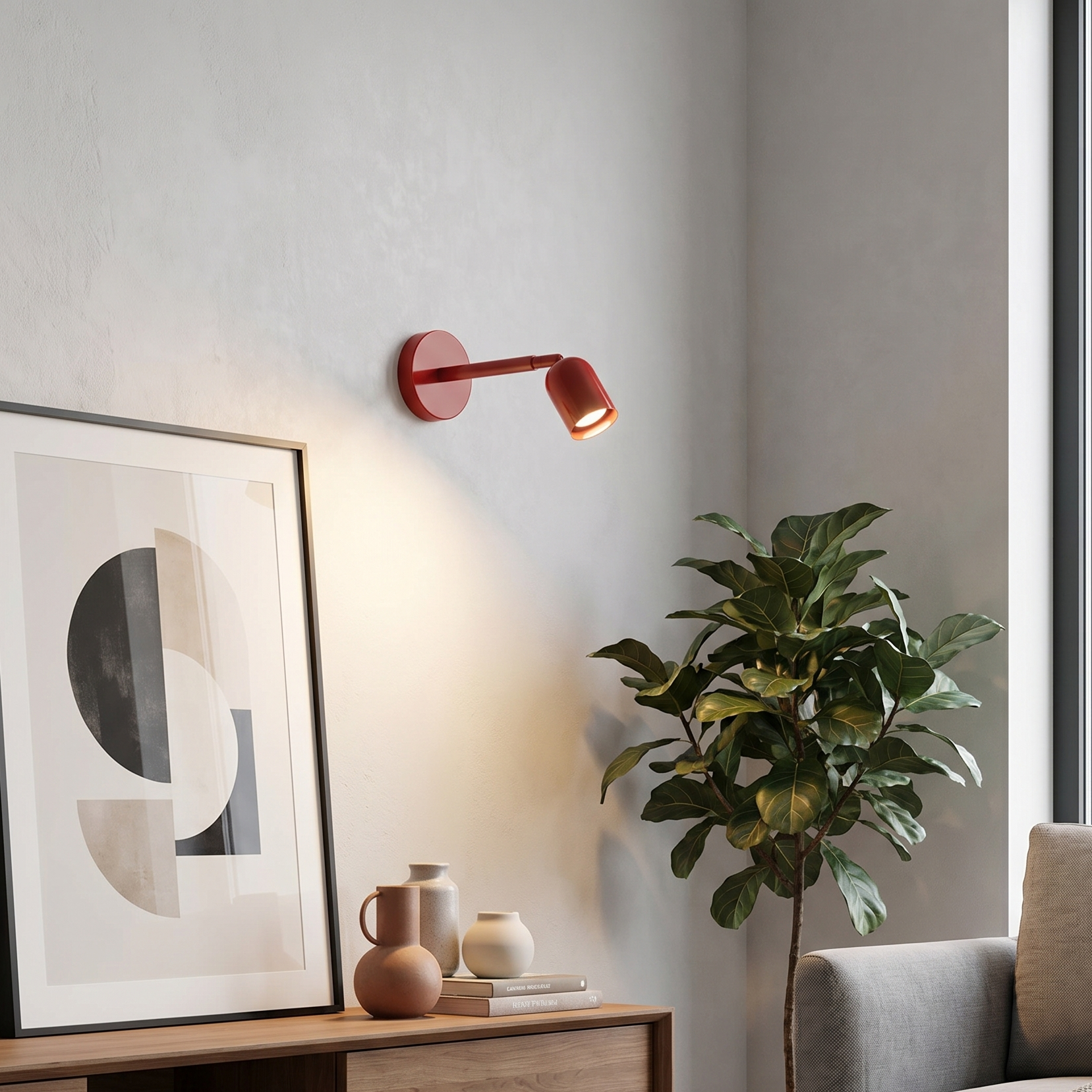 Versatile Wall Light with Rotating Arm and Sturdy Frame