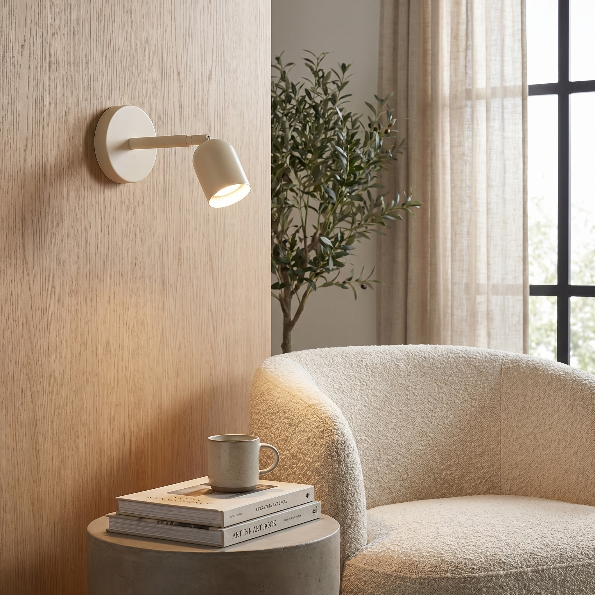 Versatile Wall Light with Rotating Arm and Sturdy Frame