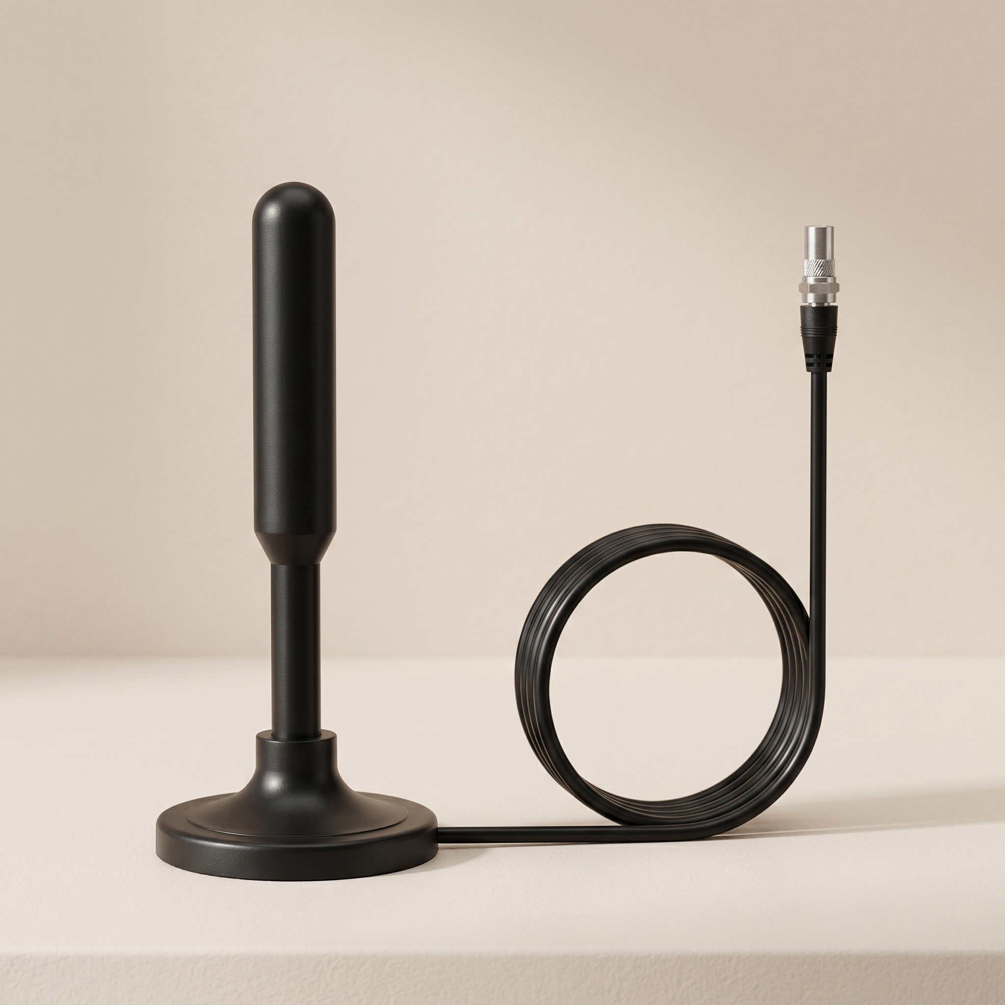 Compact Indoor TV Antenna with Magnetic Base and 10ft Cable