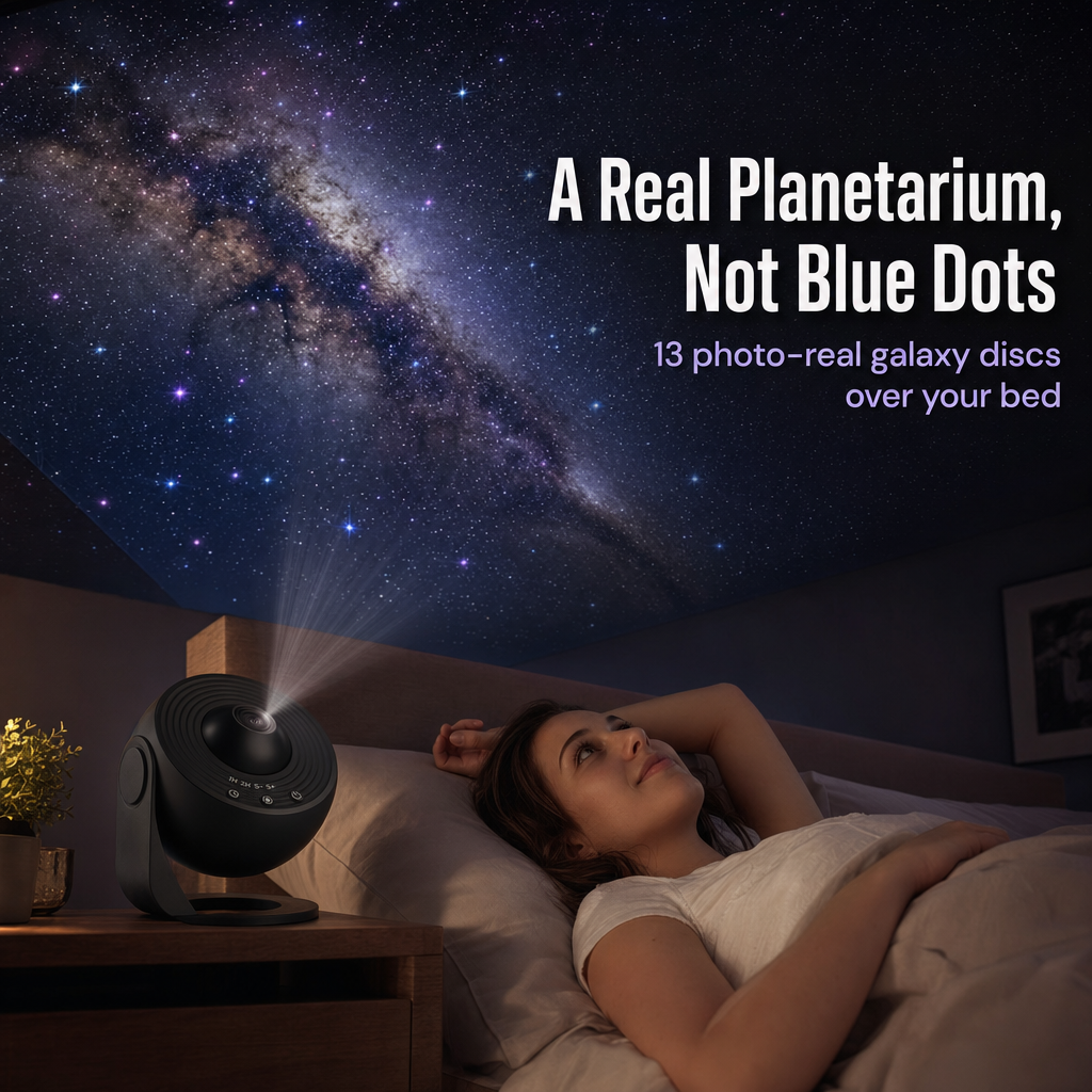 CosmiShade™ — Turn Any Ceiling Into a Real Planetarium, Not Laser Dots