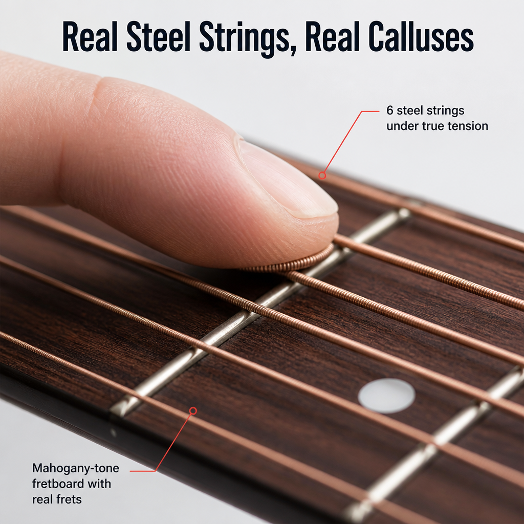 AXIOM Grip™ — Build Real Chord Muscle Memory Anywhere, Dead Silent