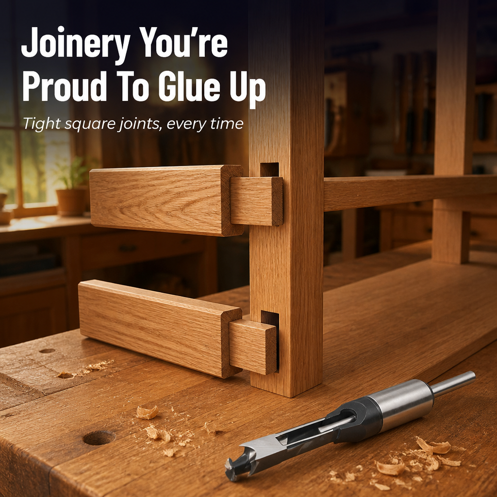 EdgeCraft Pro™ — Drill Dead-Square Mortise Holes That Snap Together Tight
