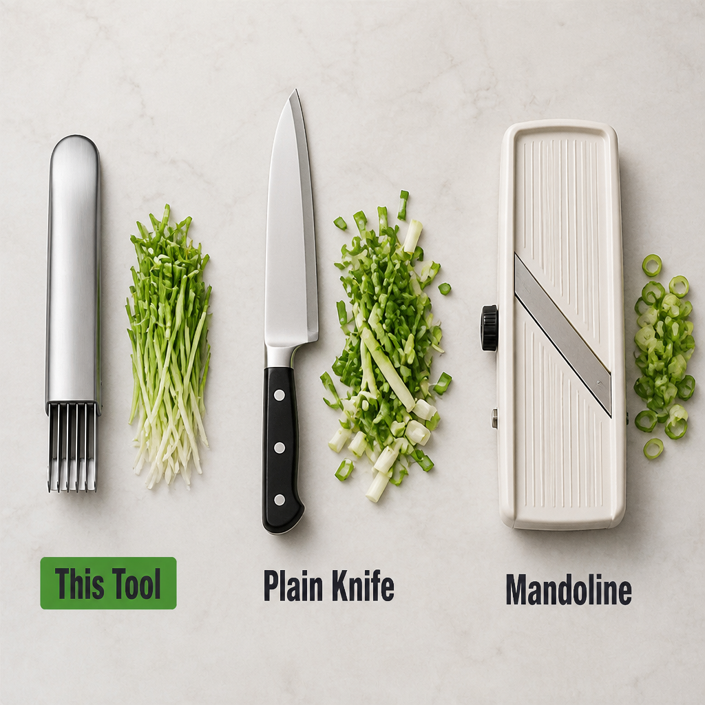 QuickSlicePro™ — Shred Scallions Paper-Thin in One Clean Stroke | 304 Steel
