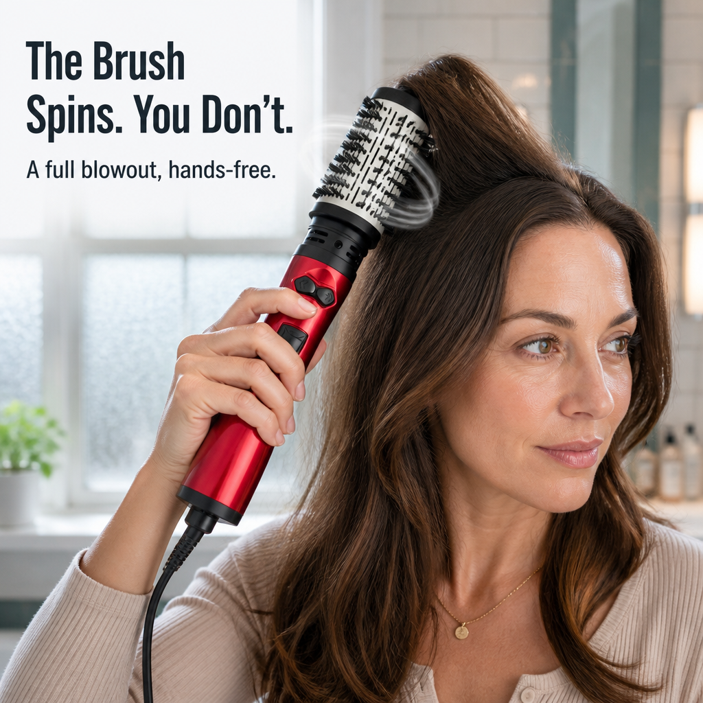 LumaSilk™ — Dry, Volumize & Curl Hands-Free While the Brush Spins For You