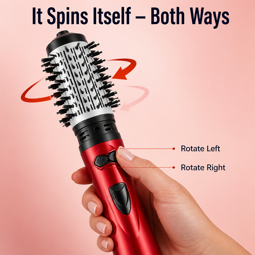 LumaSilk™ — Dry, Volumize & Curl Hands-Free While the Brush Spins For You