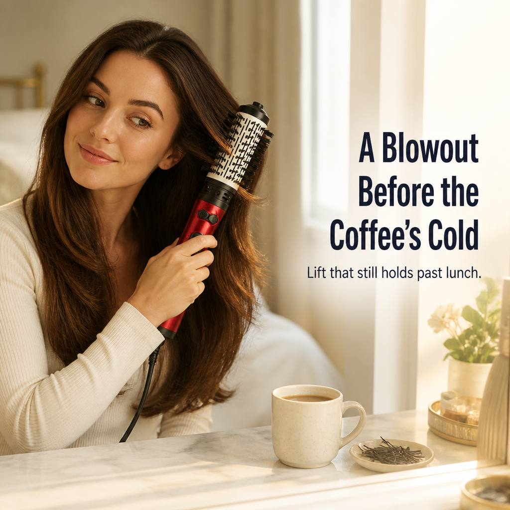 LumaSilk™ — Dry, Volumize & Curl Hands-Free While the Brush Spins For You