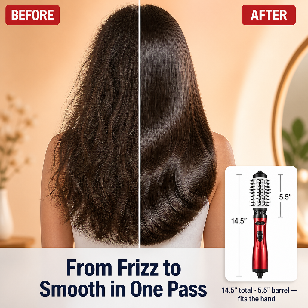 LumaSilk™ — Dry, Volumize & Curl Hands-Free While the Brush Spins For You