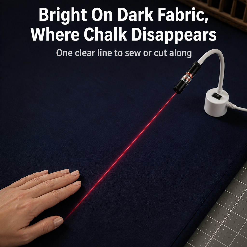 StitchBeam™ — Sew Dead-Straight Seams With a Laser Guide That Snaps On Any Machine