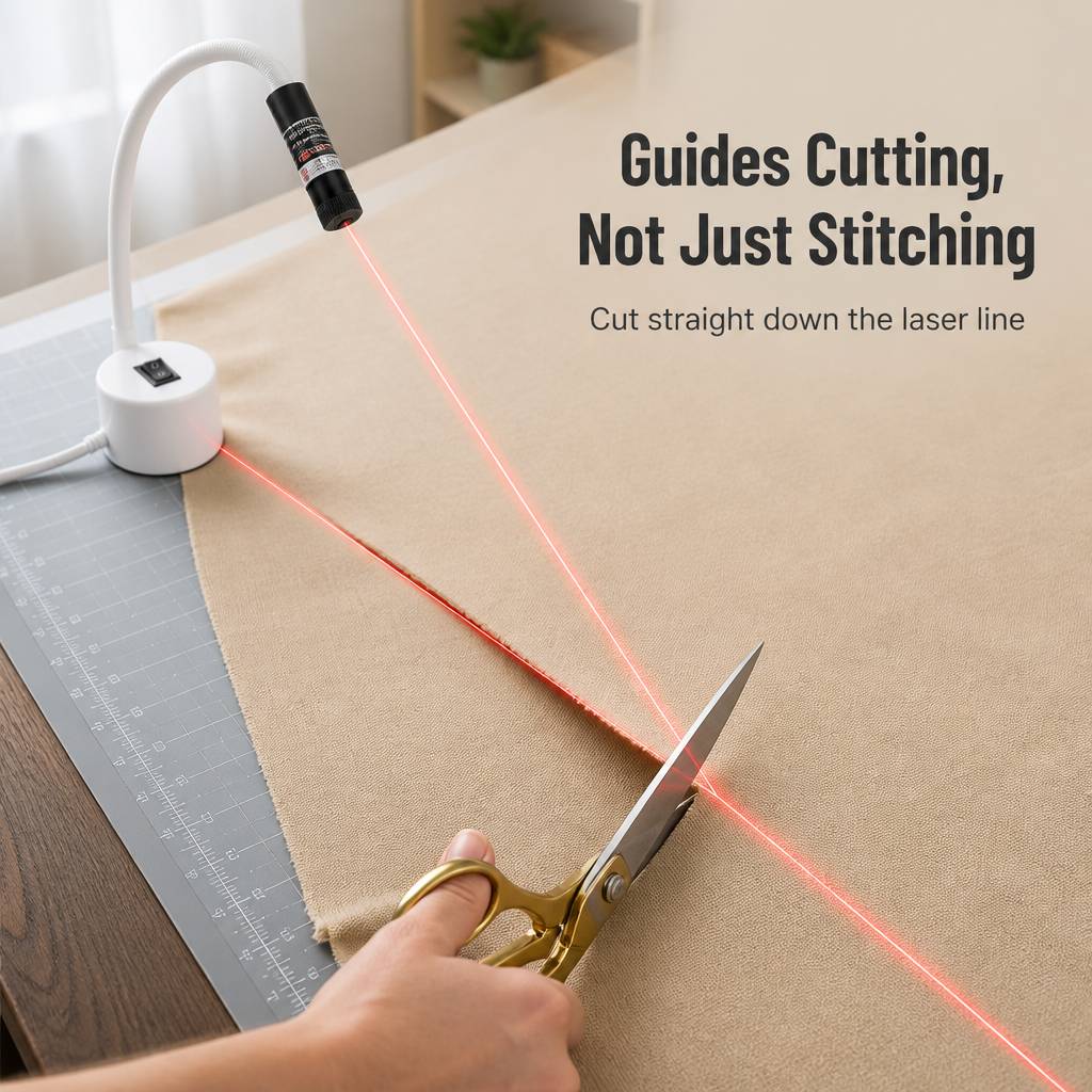 StitchBeam™ — Sew Dead-Straight Seams With a Laser Guide That Snaps On Any Machine