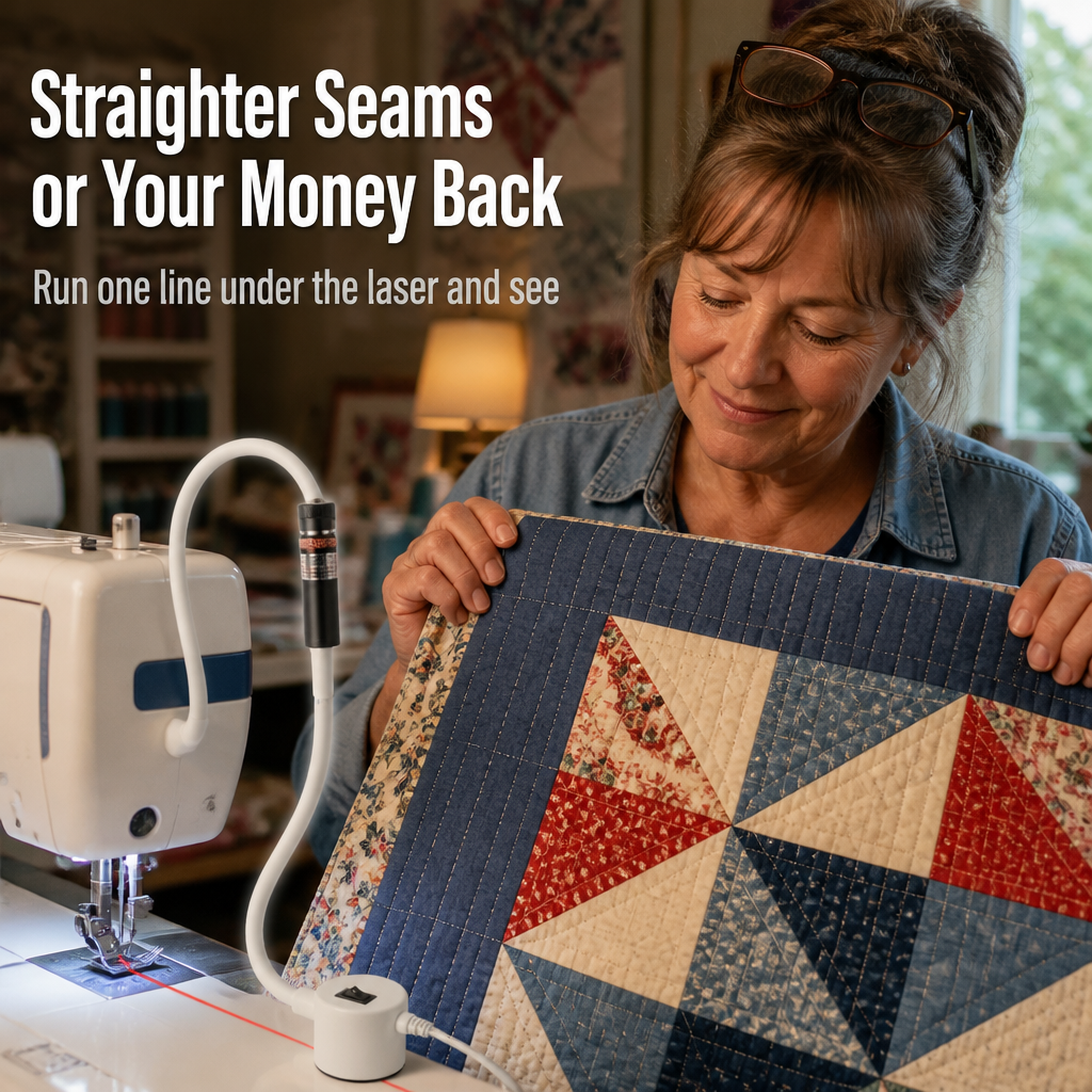 StitchBeam™ — Sew Dead-Straight Seams With a Laser Guide That Snaps On Any Machine