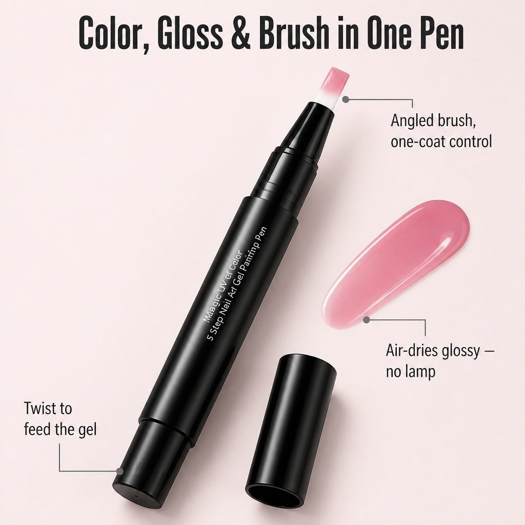 PrismAura™ Gel Pen — Twist, Paint & Air-Dry Glossy Nails Without a Lamp | 28-Shade Set