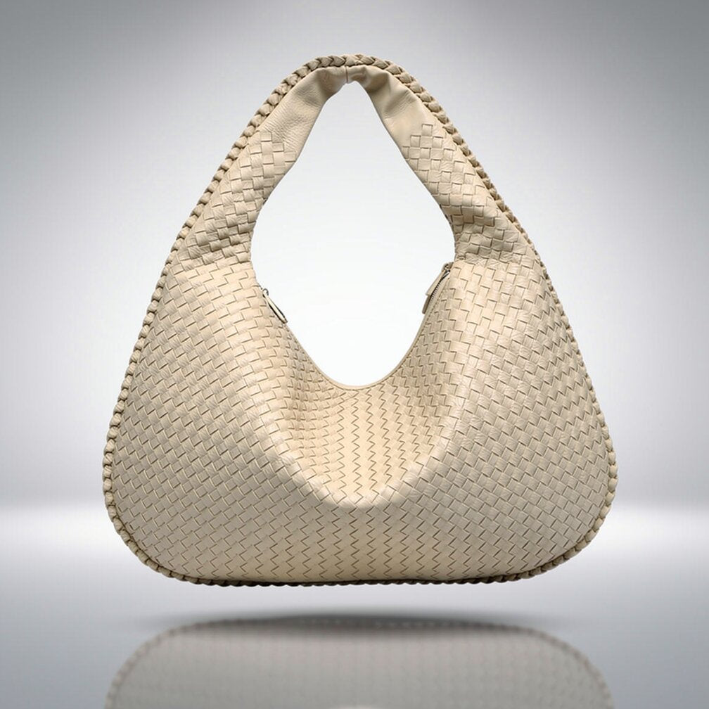 Braided Leather Hobo Bag with Zip Closure | Stylish Shoulder Bag