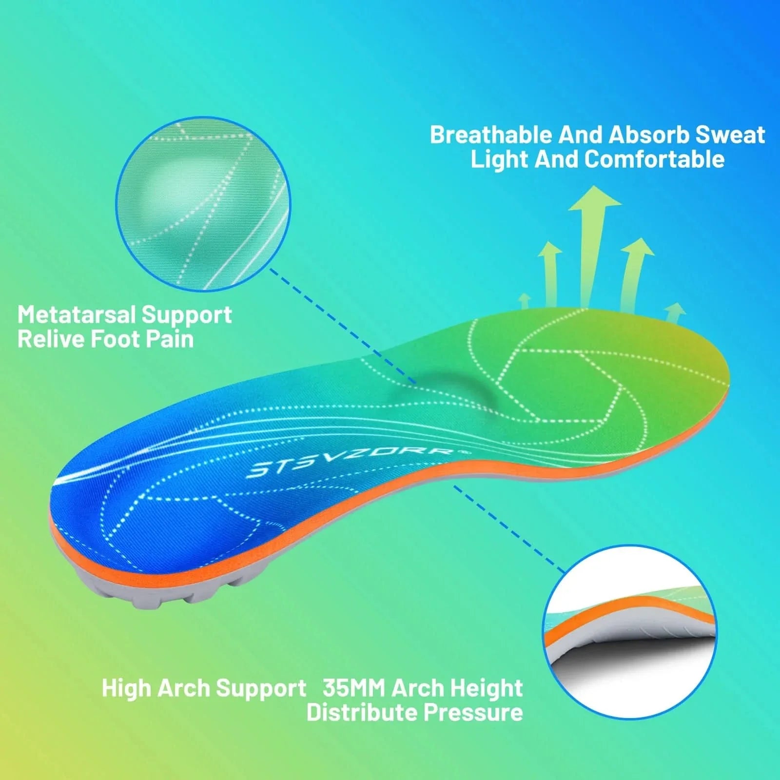 Orthopedic Arch Support Insoles for Flat Feet Comfort