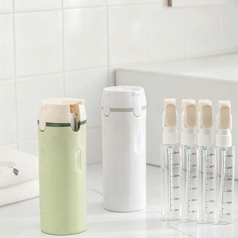 Compact Leak-Proof Dispenser Set – 4 Travel Bottles Included