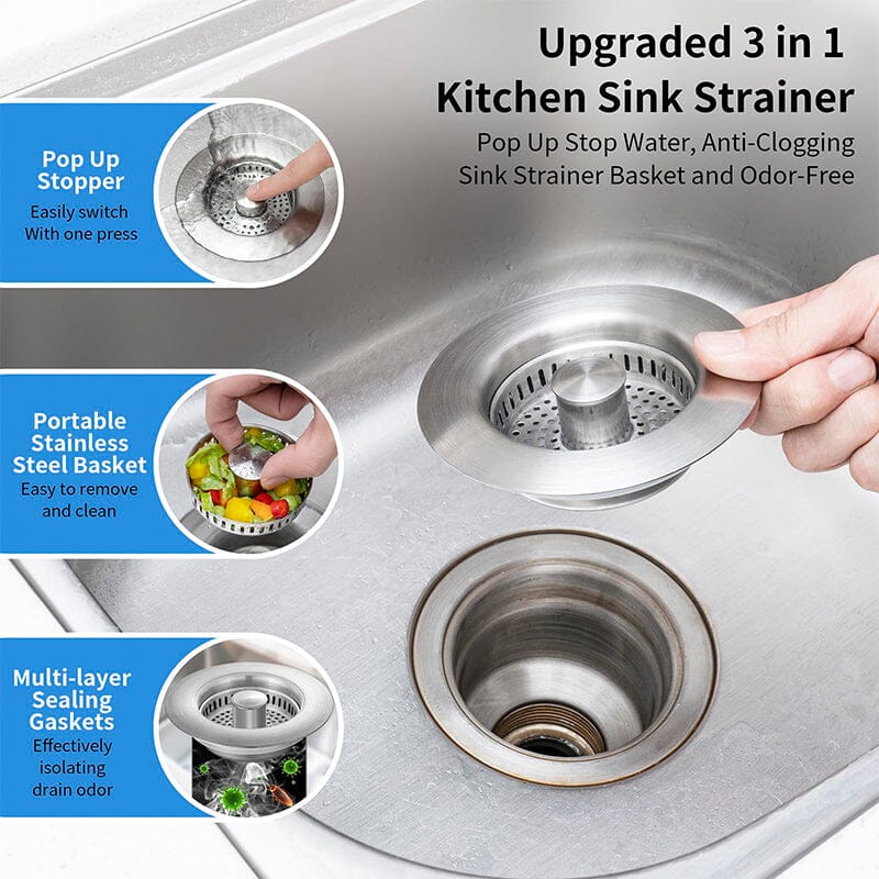 Pop-up Mechanism Drain Filter in Stainless Steel