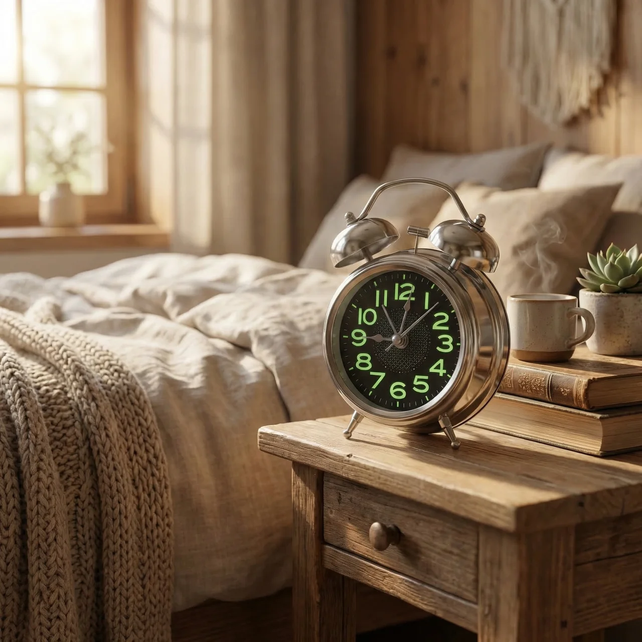 Loud Classic Twin Bell Alarm Clock for Deep Sleepers with Nightlight