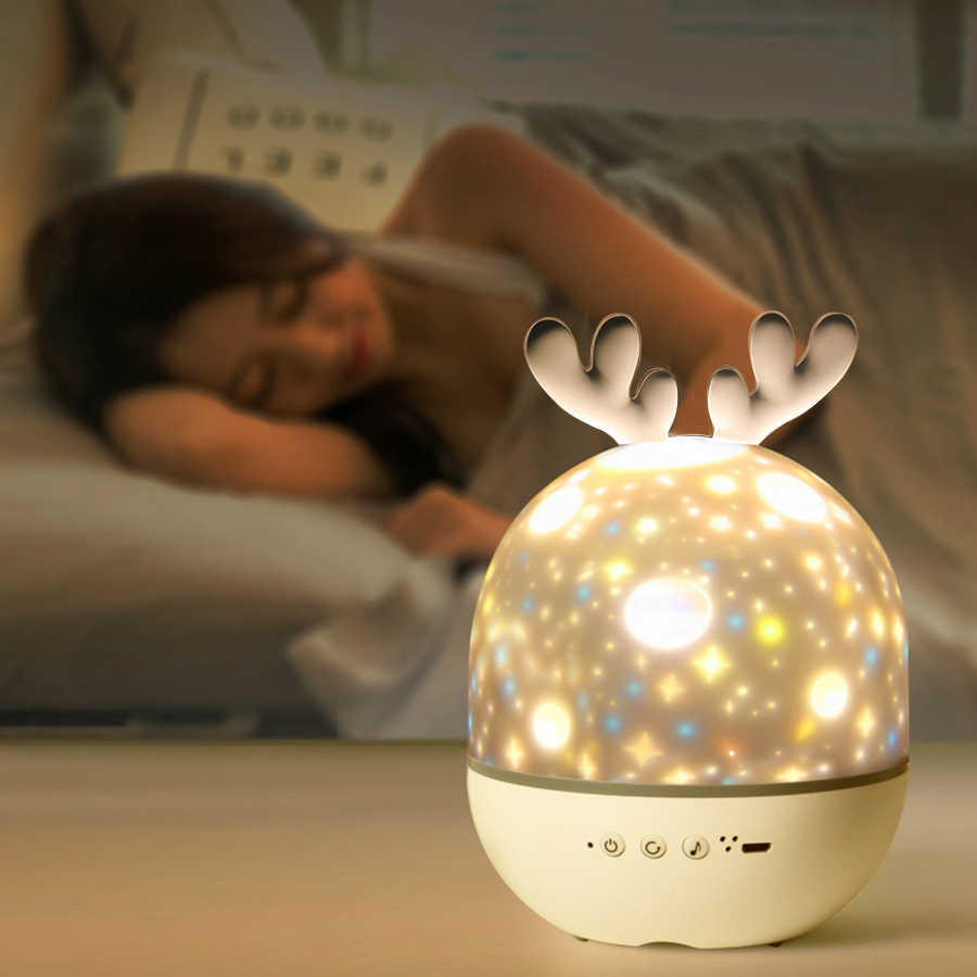StarrySky Projector with 6 Dynamic Patterns and 360° Rotation