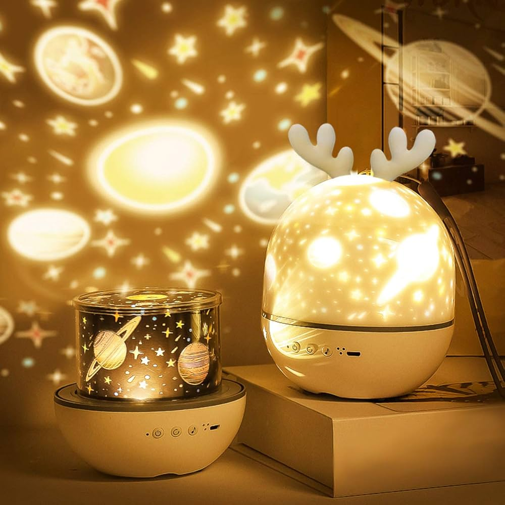 StarrySky Projector with 6 Dynamic Patterns and 360° Rotation