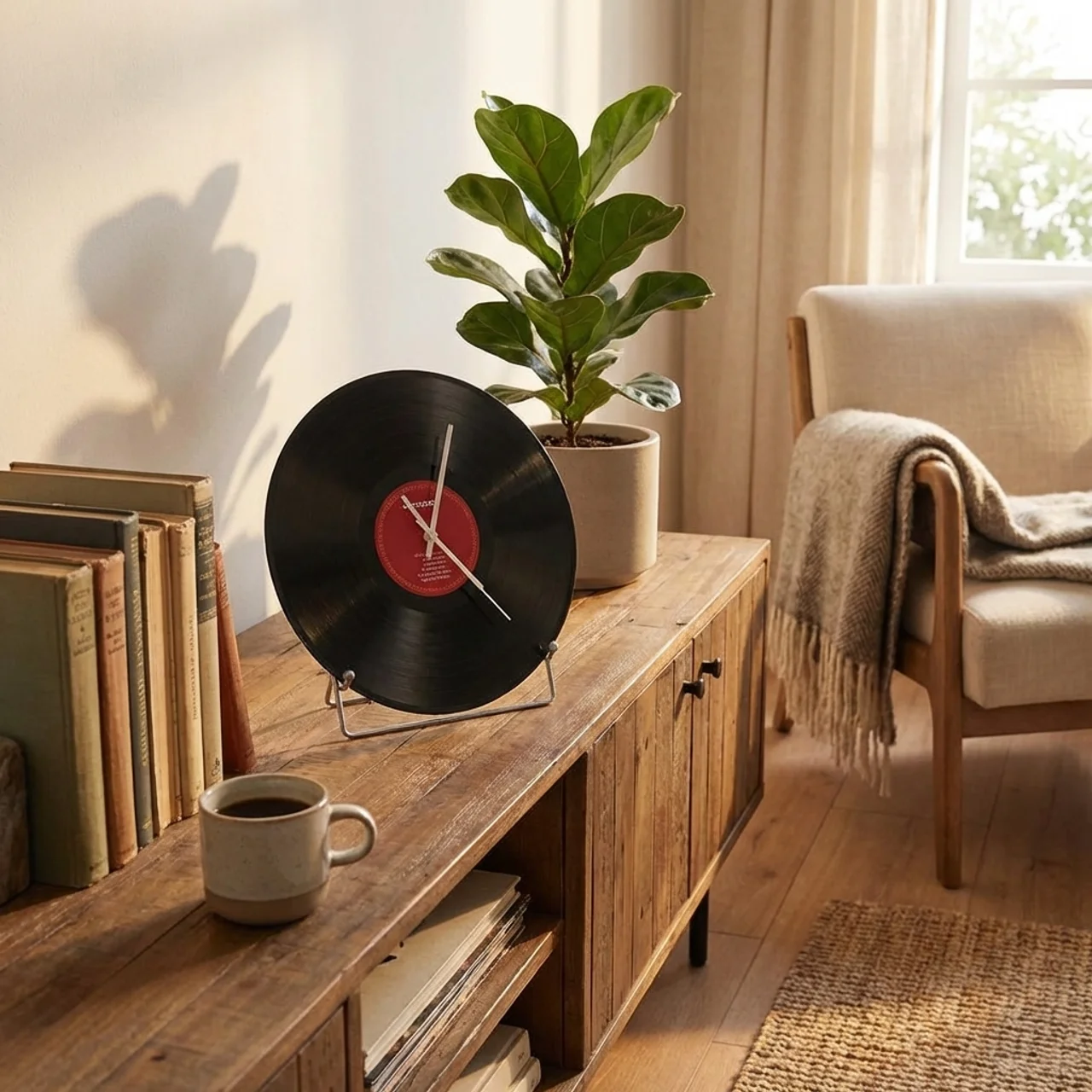 12-Inch Quiet Vinyl Wall Clock with Customizable Design