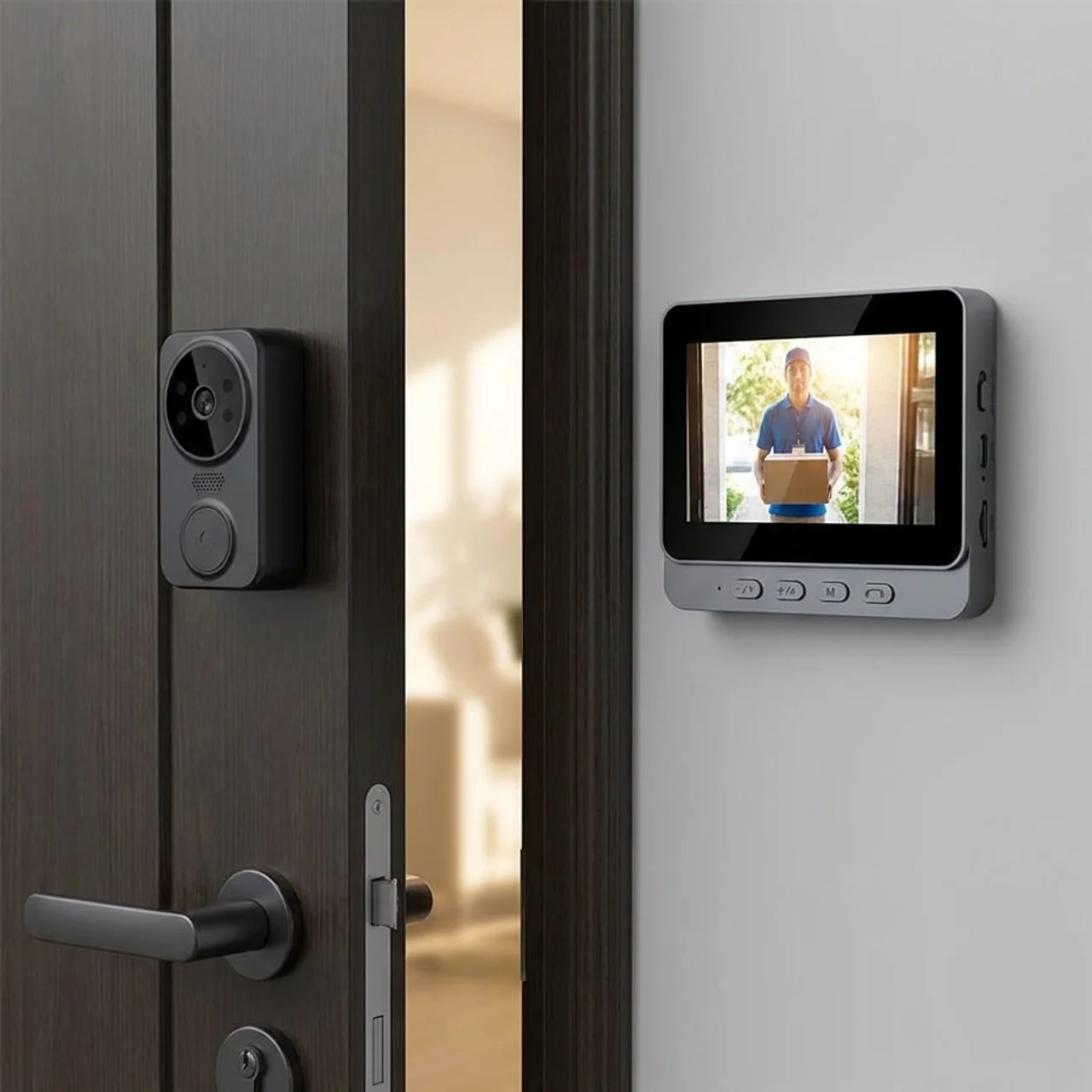 Smart Wireless Doorbell with 4.3 Inch Display and Night Vision