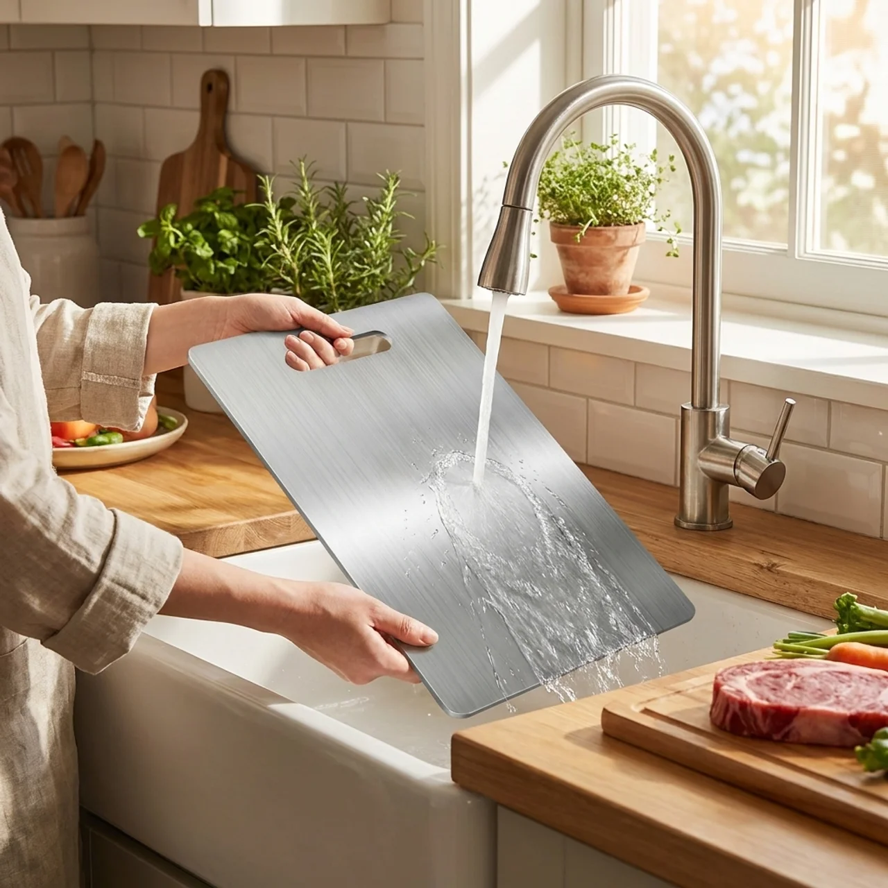 Premium Stainless Steel Food Prep Board for Everyday Use